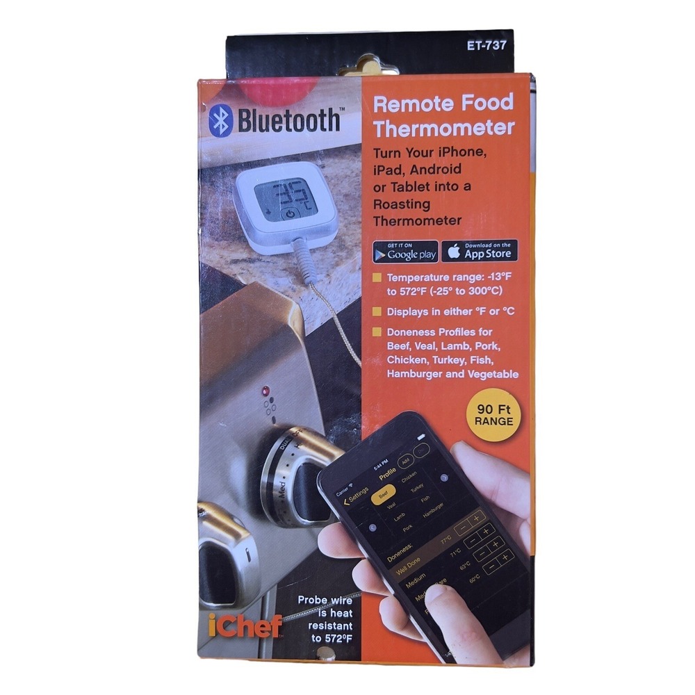 Maverick‎ iChef Food Thermometer Bluetooth Remote 90ft Range App Roasting